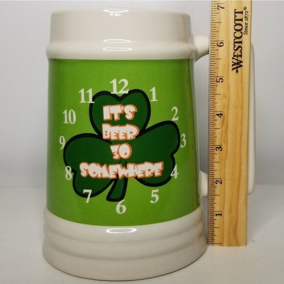 St. Patrick's Day Irish Ceramic Stein Large Mug / It's Beer 30 Somewhere 44oz - Picture 10 of 11